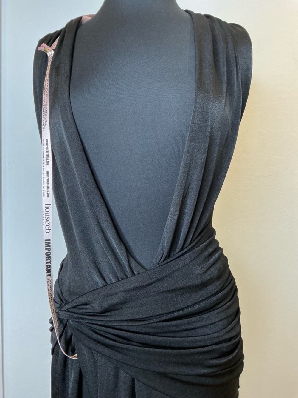 House of CB Black Plunging Ruched Maxi Dress - Picture 9 of 13